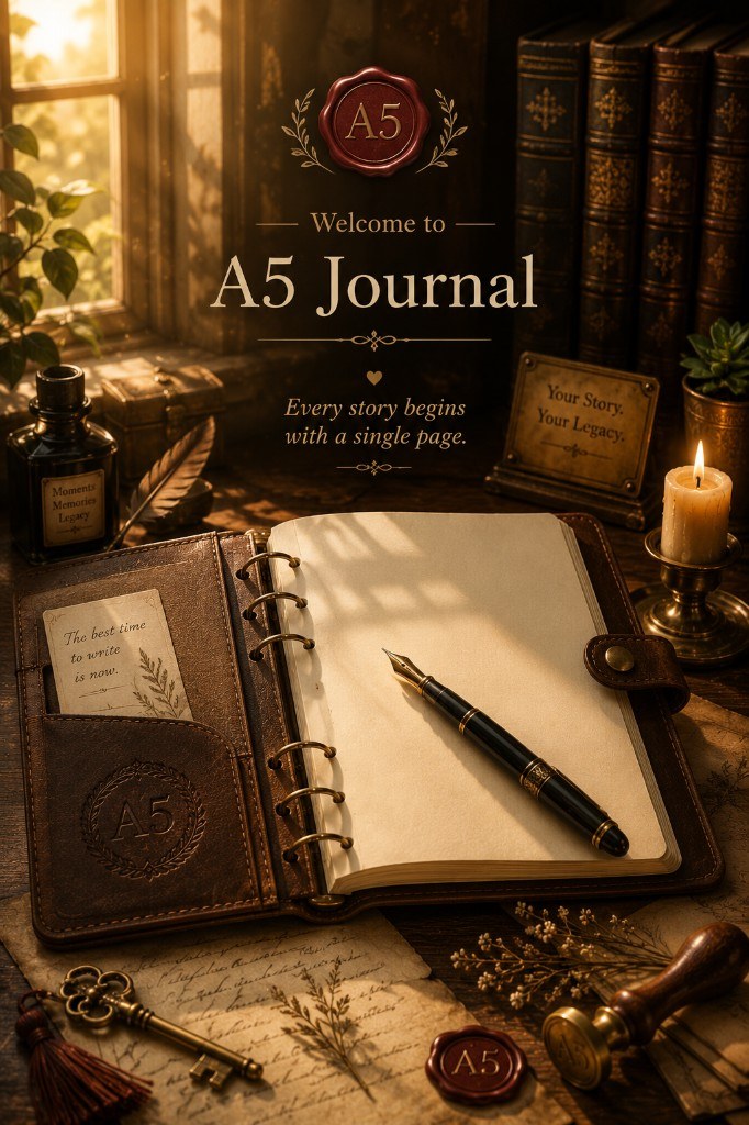 An open journal in morning light, with a pen resting on the page